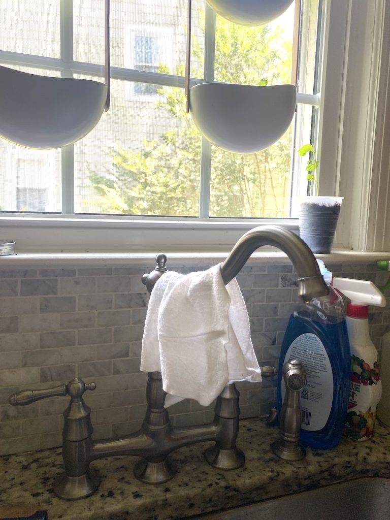 With reusable bamboo paper towels, you just rinse them off and reuse—then start a new towel the next day.