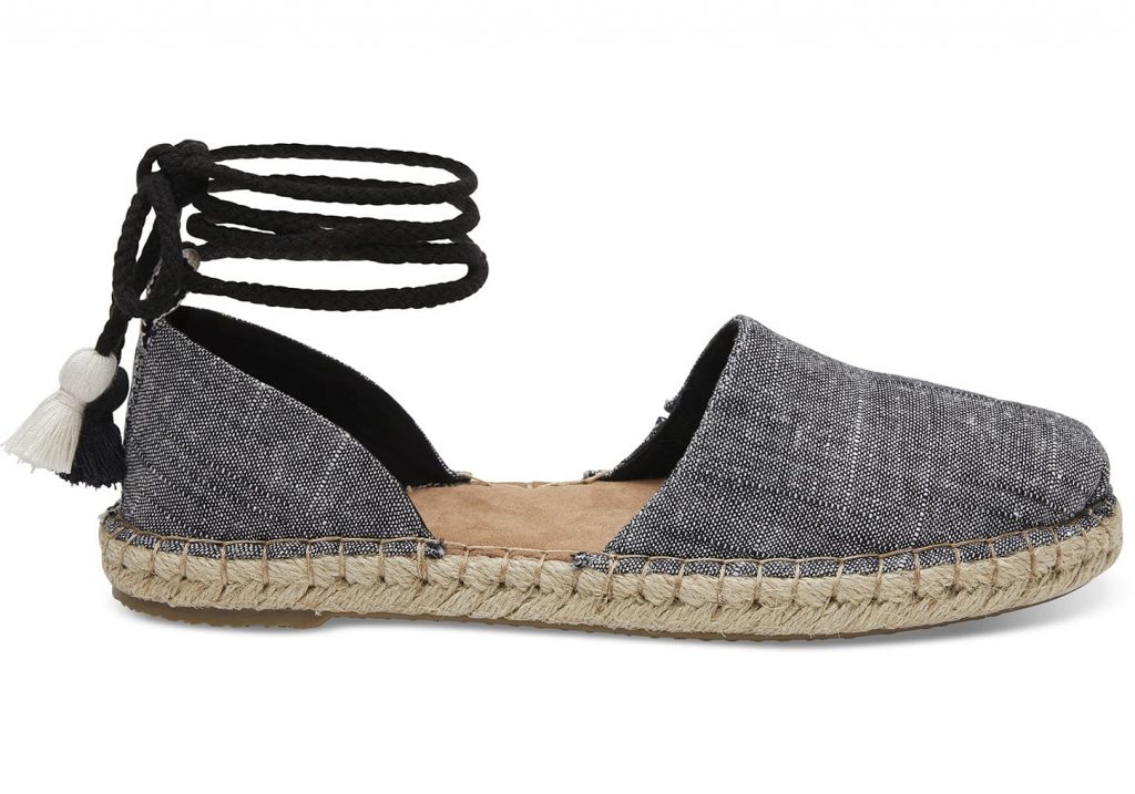 TOMS for spring: black chambray espadrille