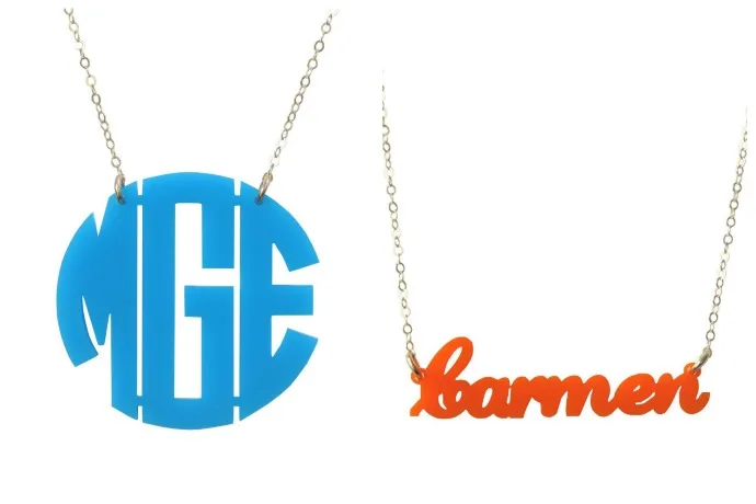 Cool personalized jewelry gifts for the holidays at Charm and Chain, now 20% off