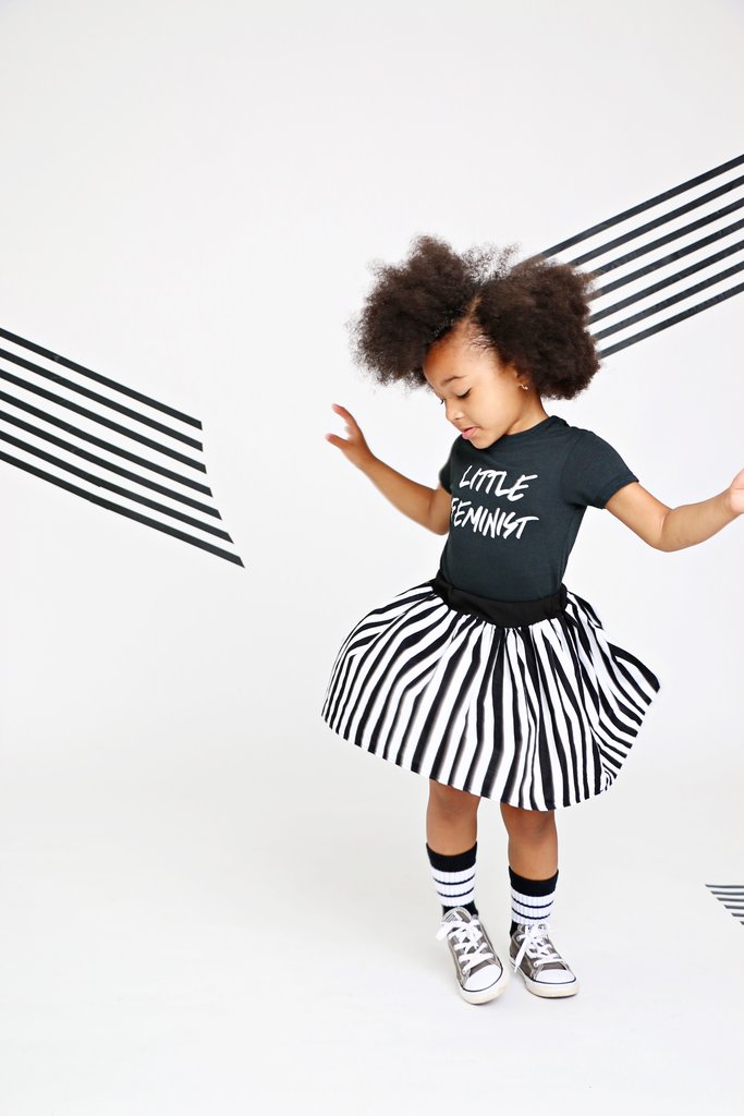 Black and white baby gifts: Little feminist t-shirt | Love Bubby 