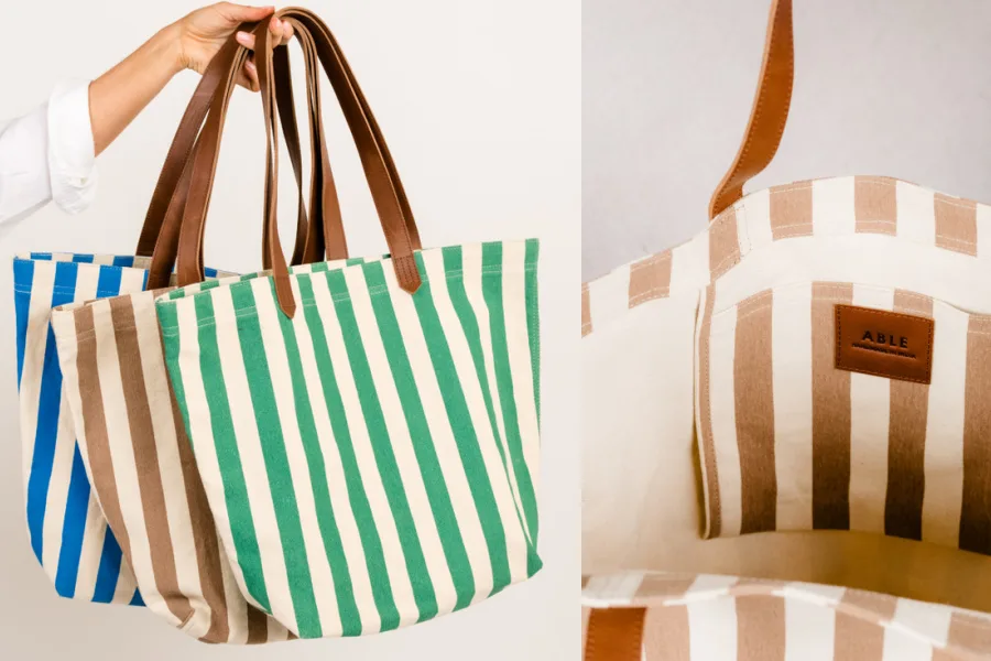 The perfect striped canvas beach tote from Able, now on sale