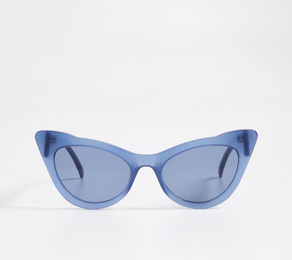 Ganni Lulu sunglasses in blue nail a few of the top 2019 eyewear trends all at once