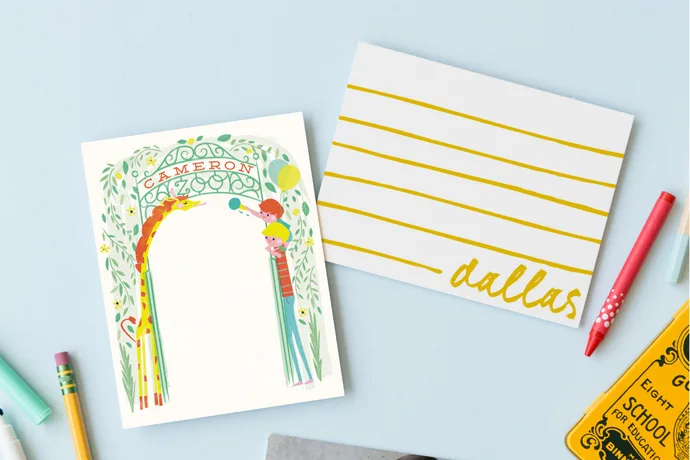 Back-to-School with Minted stationery for kids