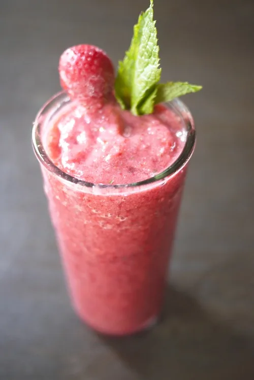 Summer smoothie recipes: Strawberry mint lychee from One Hungry Mama
