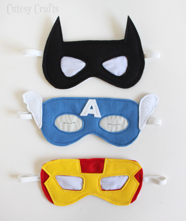 Creative DIY Father's Day gifts that kids can make: DIY Superhero Sleep Masks by Cutesy Crafts