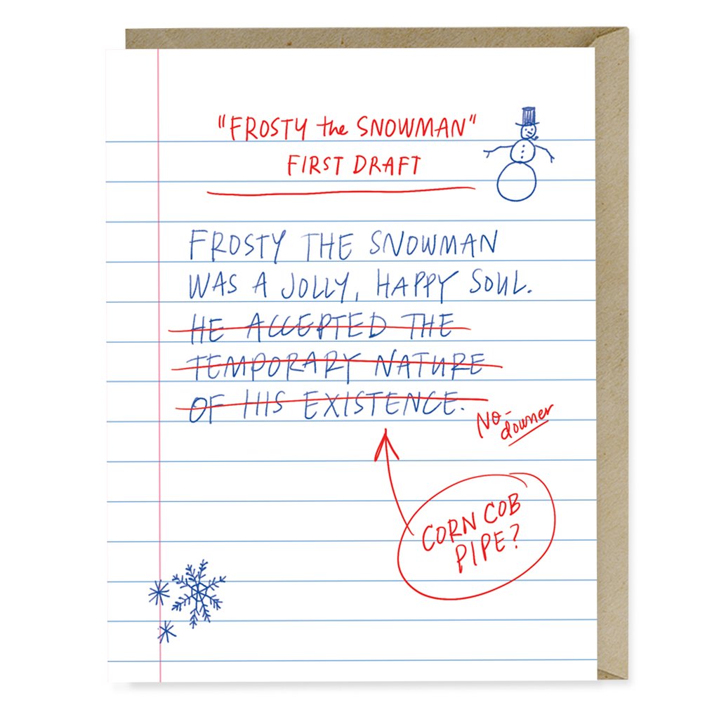 Funniest holiday cards | First Draft Frosty Holiday Card (Emily McDowell) 