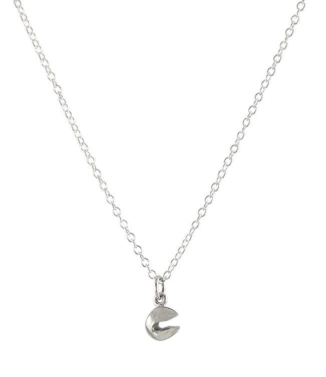 Peggy Li's sterling fortune cookie necklace, with 100% of profits supporting hard-hit Chinatown businesses