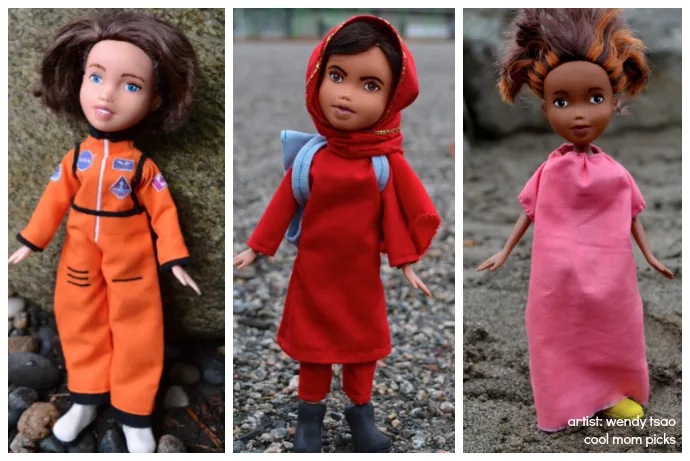 Bratz Dolls transformed into famous female role models in the Mighty Doll project by Wendy Tsao