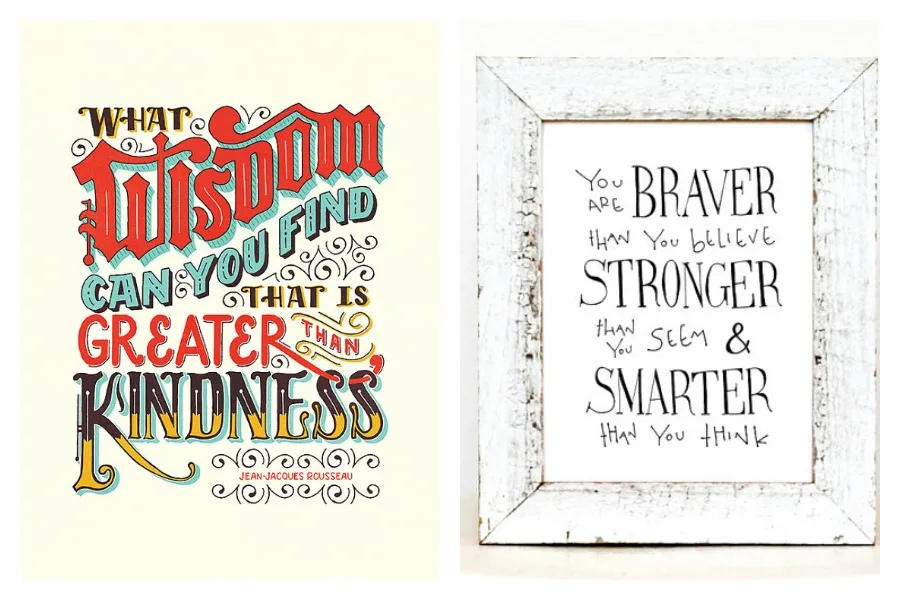 Inspiring prints for boys from the likes of Jean Jacques Rousseau and Winnie the Pooh.