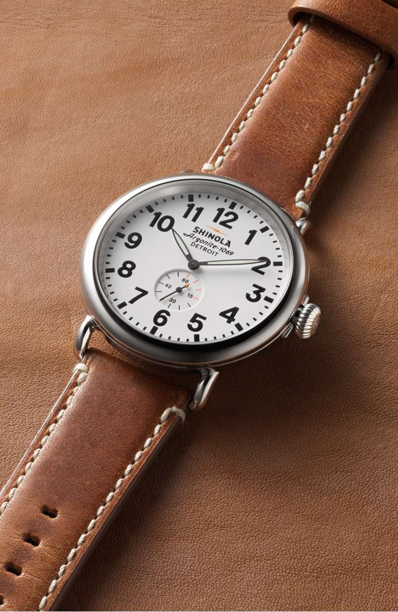 Shinola Leather Watch: Coolest Men's Gifts | 2017 Holiday Gift Guide 