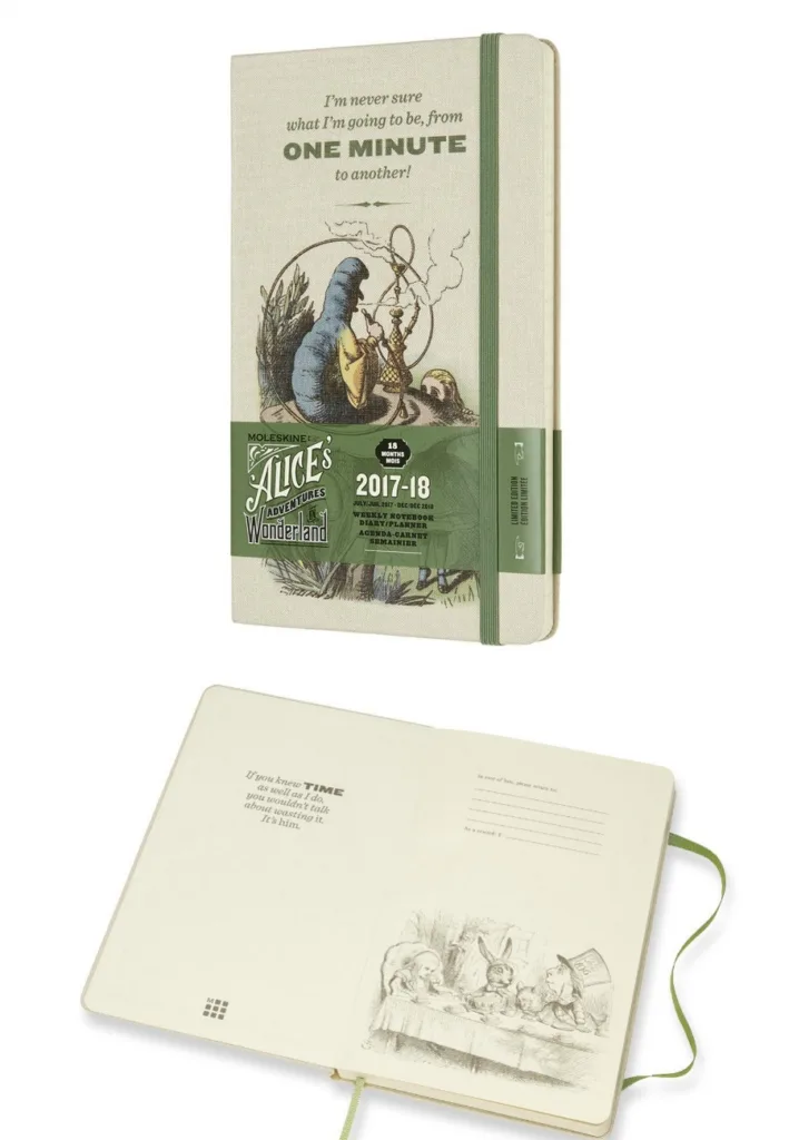 Pretty 2017-18 school year planners: Alice in Wonderland limited Moleskine planner 