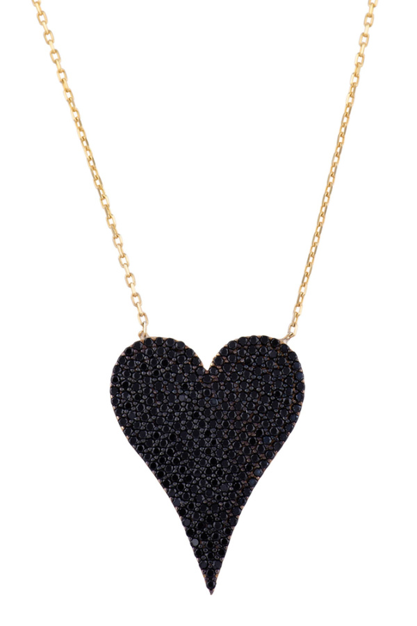Cool Valentine's jewelry for women : Pave black heart pendant by SHYMI