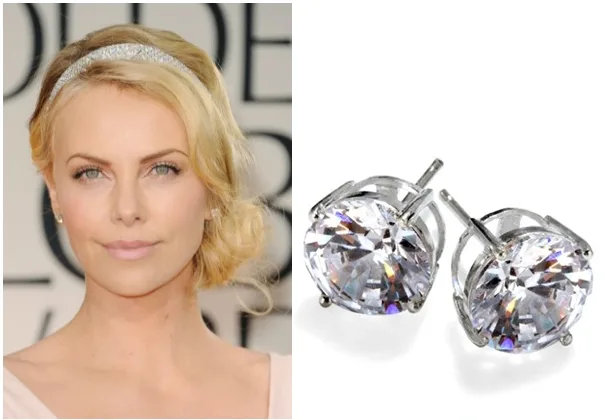 Golden Globes fashion trend - diamond studs. Big ones.
