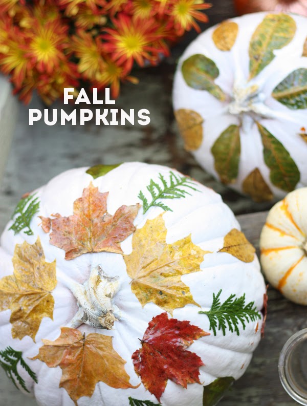 Kids crafts using fall leaves:  DIY Fall Leaf Pumpkins perfect for a Thanksgiving centerpiece | The Sweet Escape