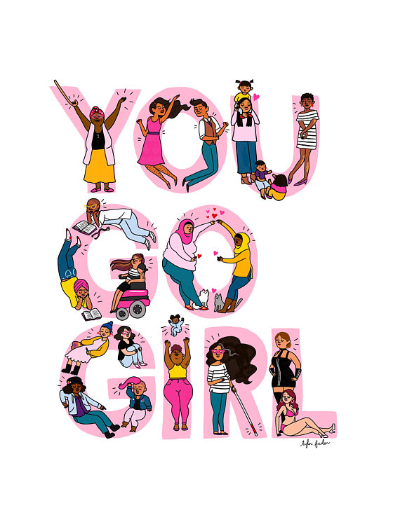 You Go Girl illustrated print, tote, tee, and more by Tyler Feder of Roaring Softly You Go Girl illustrated print, tote, tee, and more by Tyler Feder of Roaring Softly