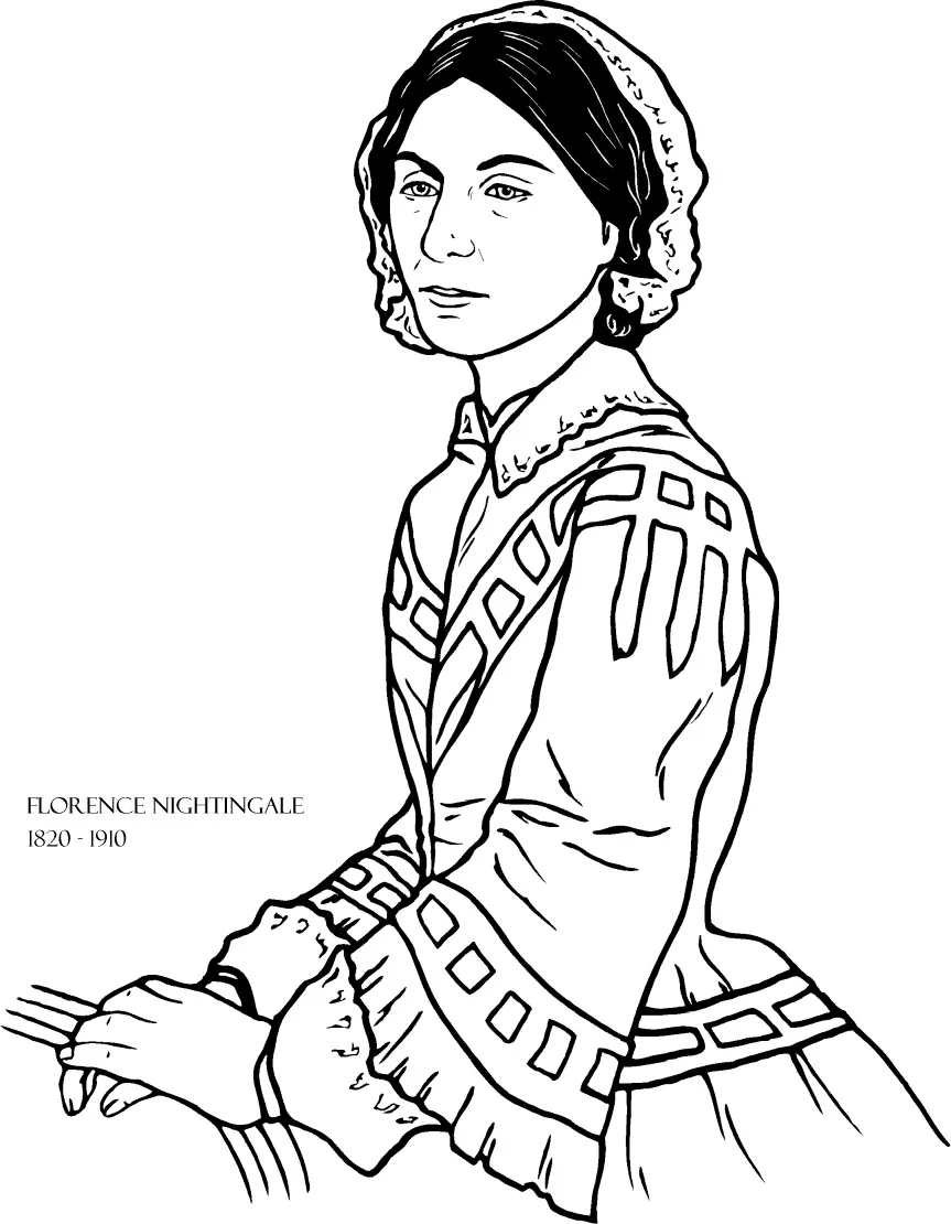 Florence Nightingale coloring page for Women's History Month