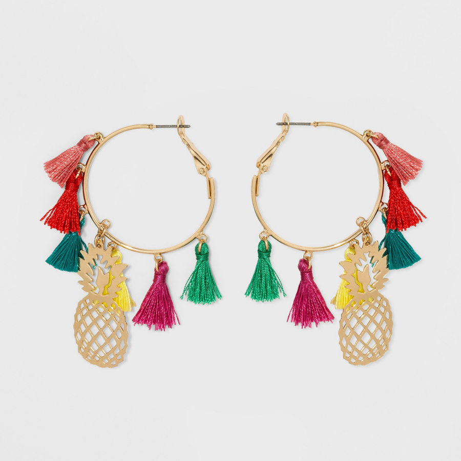SUGARFIX by BaubleBar at Target: Tassel Hoop Pineapple Earrings