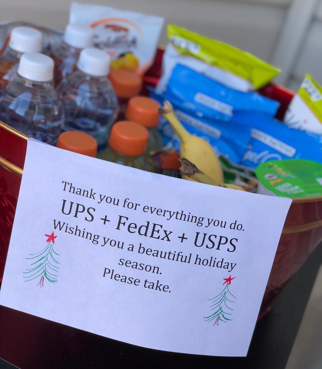 Thank you gift idea for your postal carriers and package delivery people via Danielle Elliott Smith