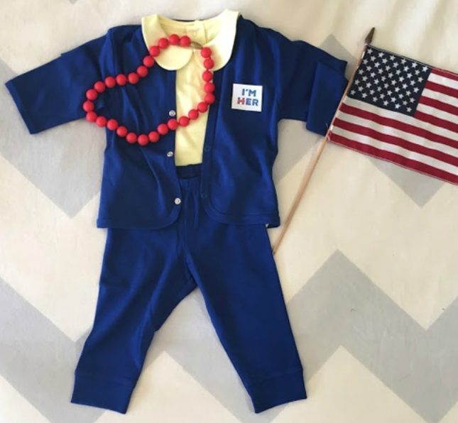 Hottest pop culture baby Halloween costumes: Hillary Clinton DIY from Rookie Moms