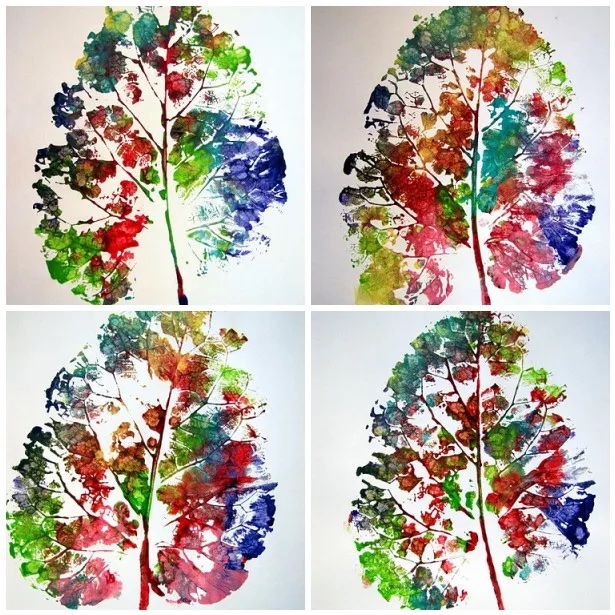 DIY leaf printing craft for kids via Kleas