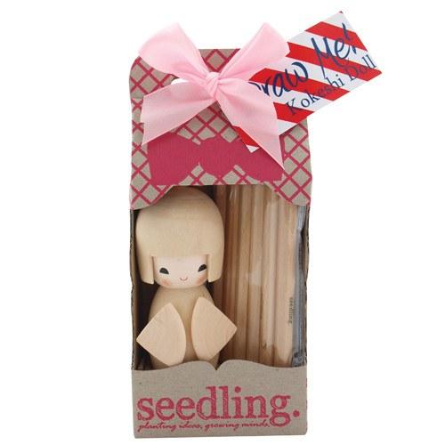 Birthday gift ideas for preschoolers under $15:  Seedling Color Your Own Kokeshi Doll Kit