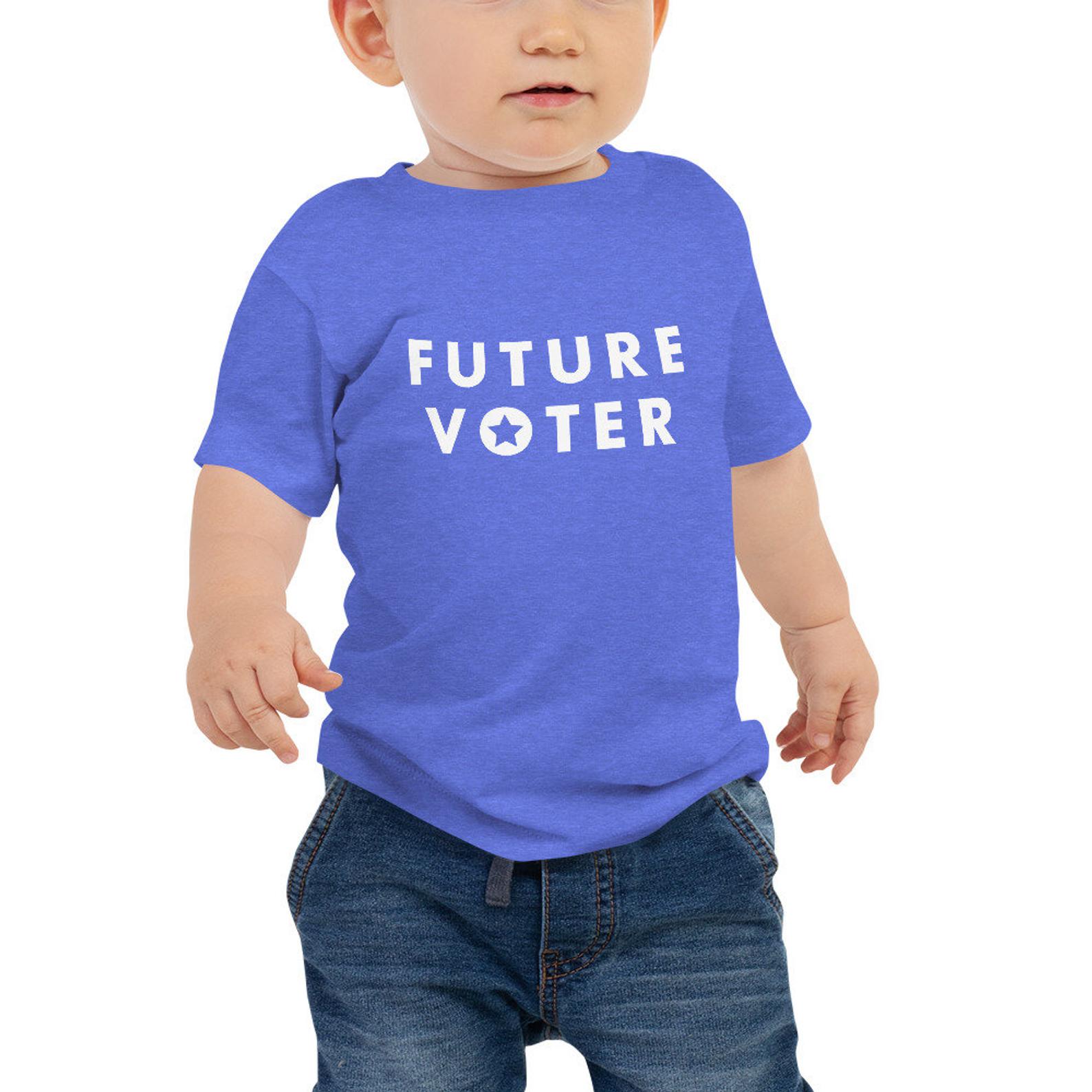 10 best baby and toddler holiday gifts from small businesses: Future Voter tee from Brave New World Designs | Small Business Holiday Gift Guide 2020