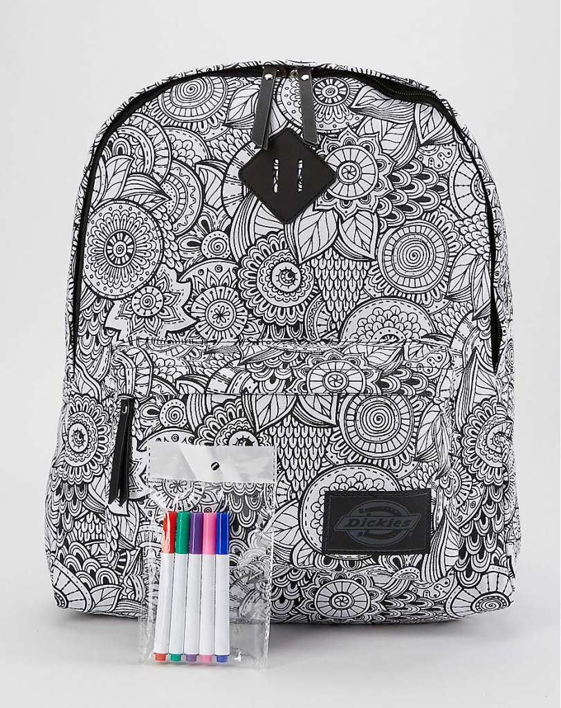 Cool backpacks for tweens + teens: Dickie's Color your own mandala backpack
