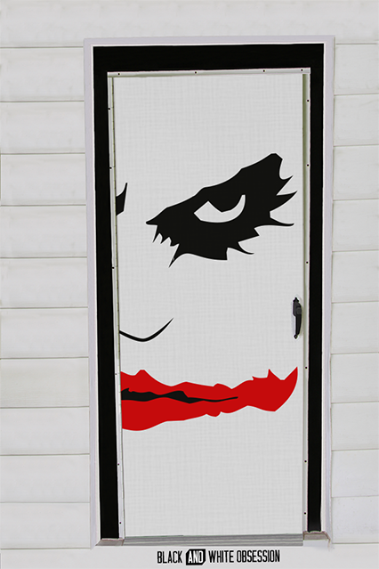 DIY Halloween door decorating ideas  | The Joker Batman: The Dark Knight from Black and White Obsession