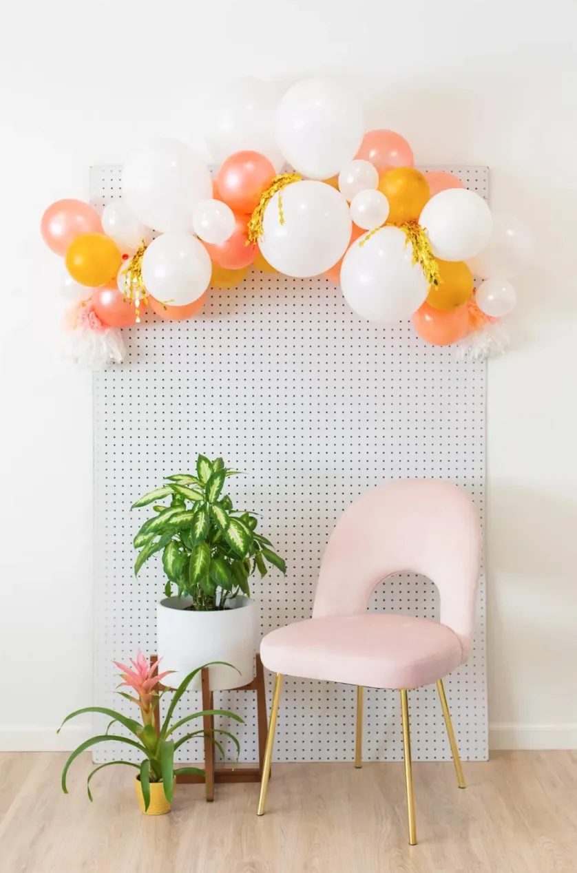 DIY helium balloon arch at A Beautiful Mess