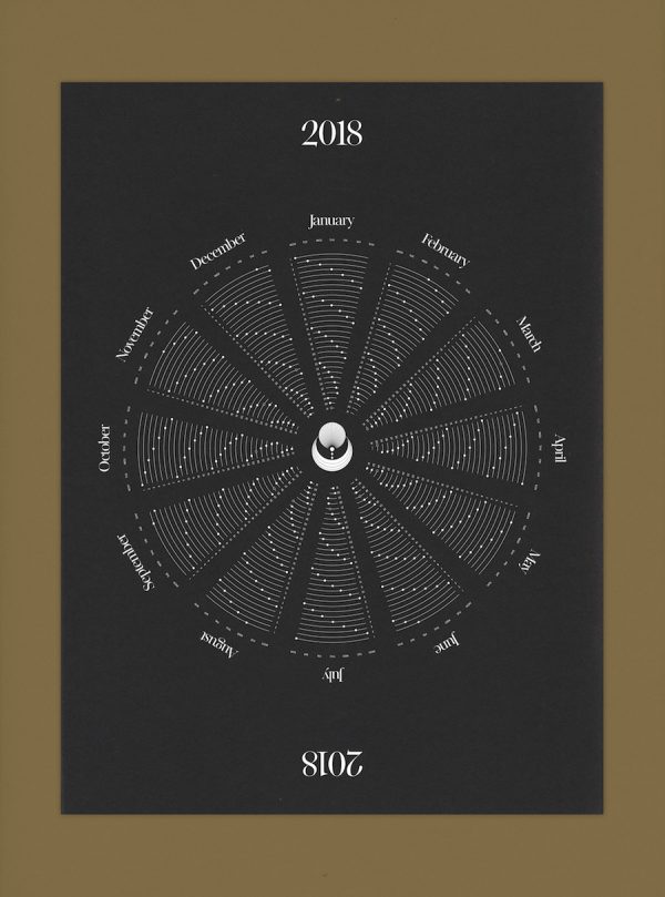 2018 printable calendars: Celestial Downloadable Calendar by Cocorrina