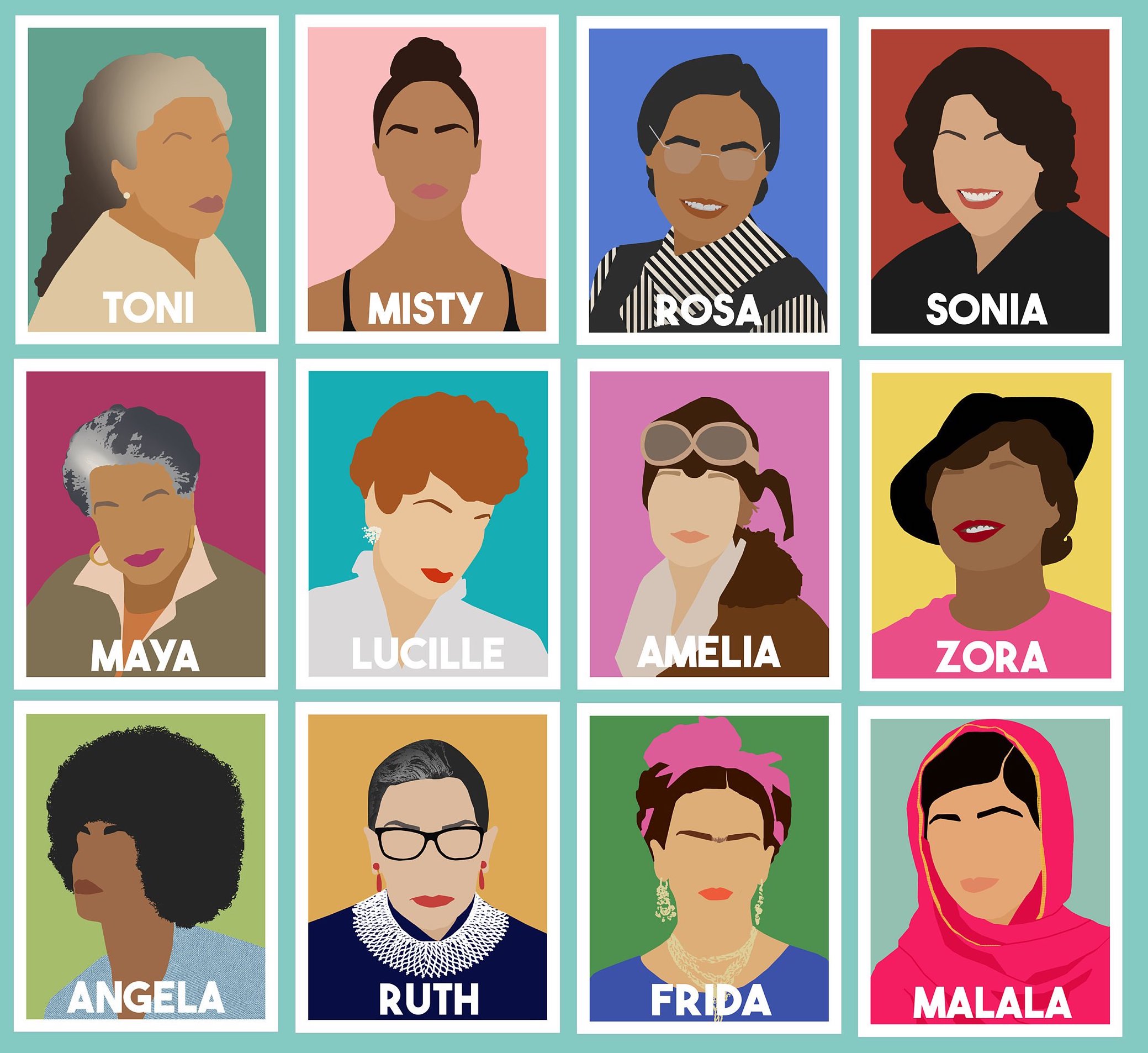 Cool affordable gifts under $15: Feminist icon minimalist portrait prints from The Film Artist
