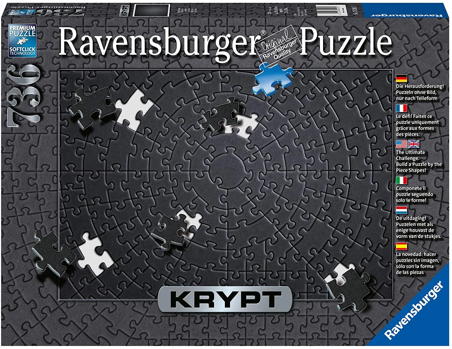 Cool Father's Day gifts under $20: Ravensburger all-black krypt puzzle