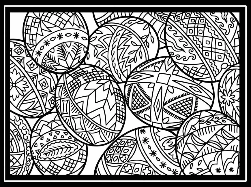Free printable Easter egg collection coloring page