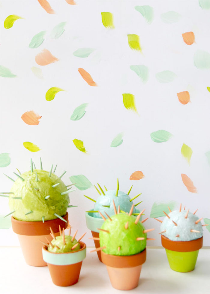 Cactus crafts for kids: Toothpick Cacti DIY via Mod Podge Rocks Blog