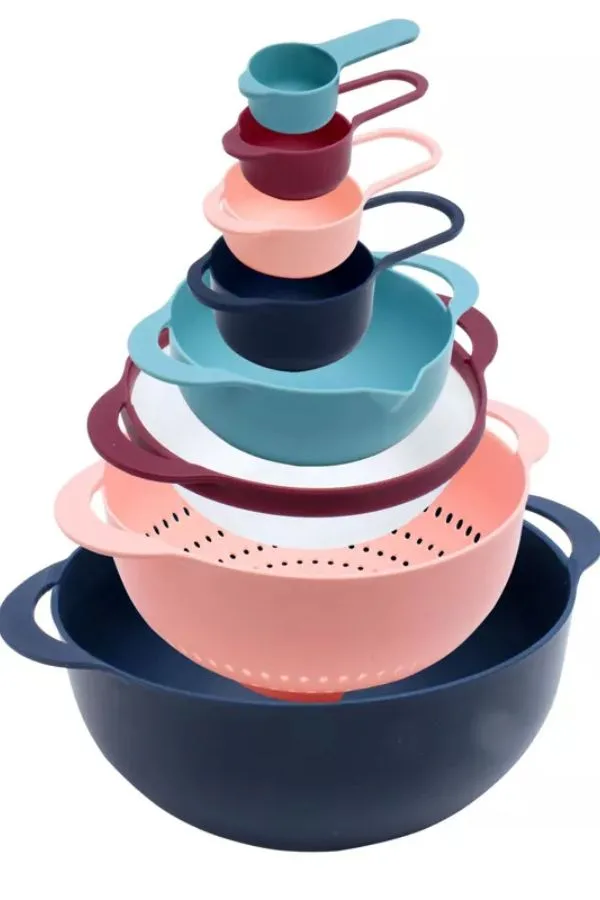 COOK WITH COLOR Nesting Bowls with Measuring Cups 8 Piece
