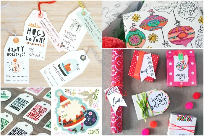 20 of the most beautiful free printable gift tags and gift wrap for the holidays