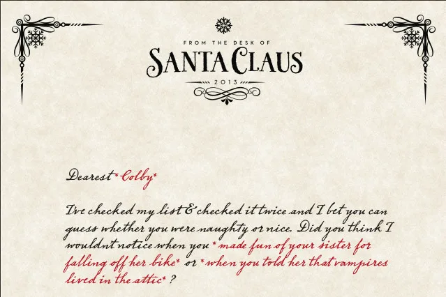 Santa's Black Letter