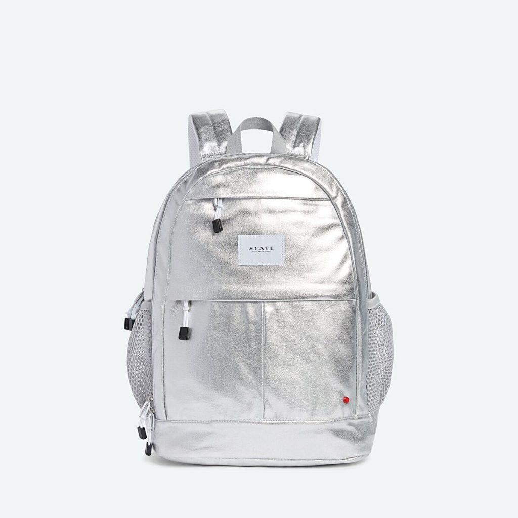 Cool backpacks for tweens and teens: Large metallic waist-strap backpack from State Bags