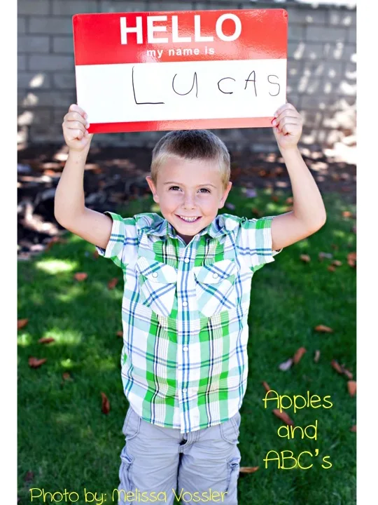 First day of school photos: Dry Erase Board by Apples and ABCs