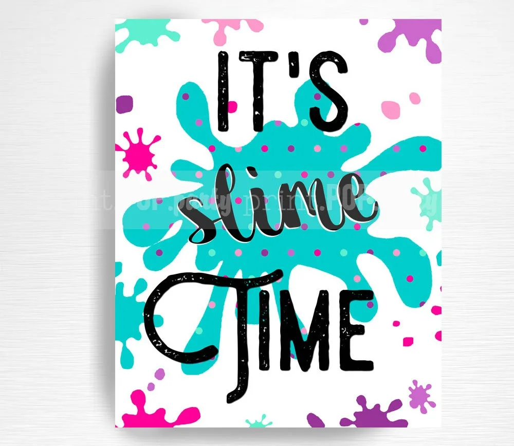 Everything you need for a DIY Slime Party: Printable Slime Party signs by Print Pop Party
