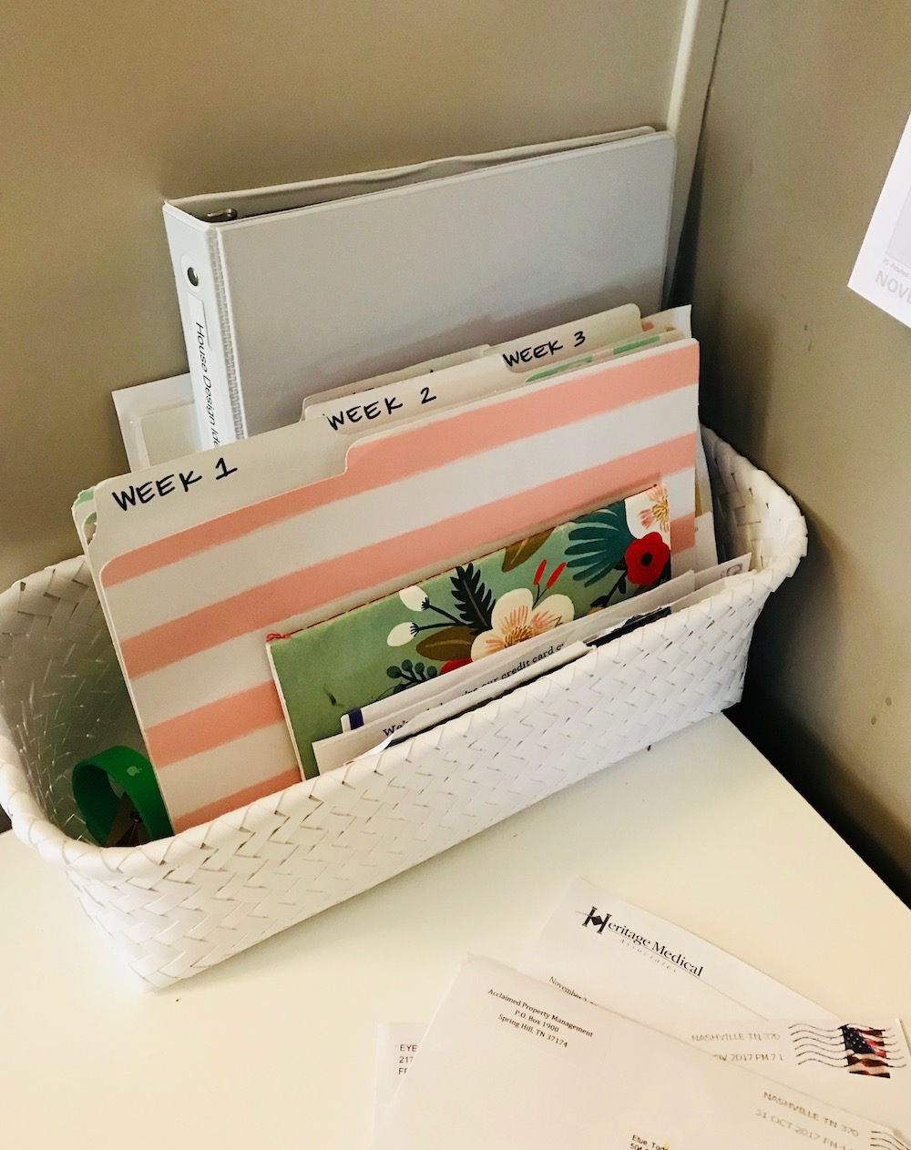 One thing to do each day to stay organized: Pay bills every Tuesday