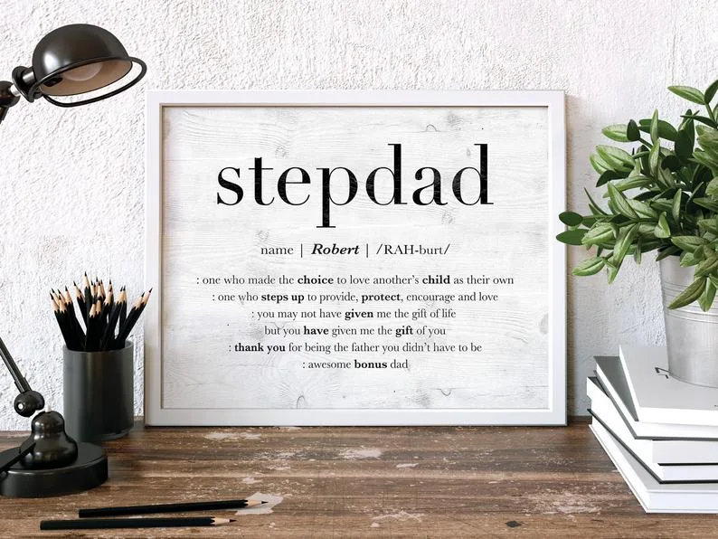 Cool Father's Day gifts under $20: Personalized stepdad artwork