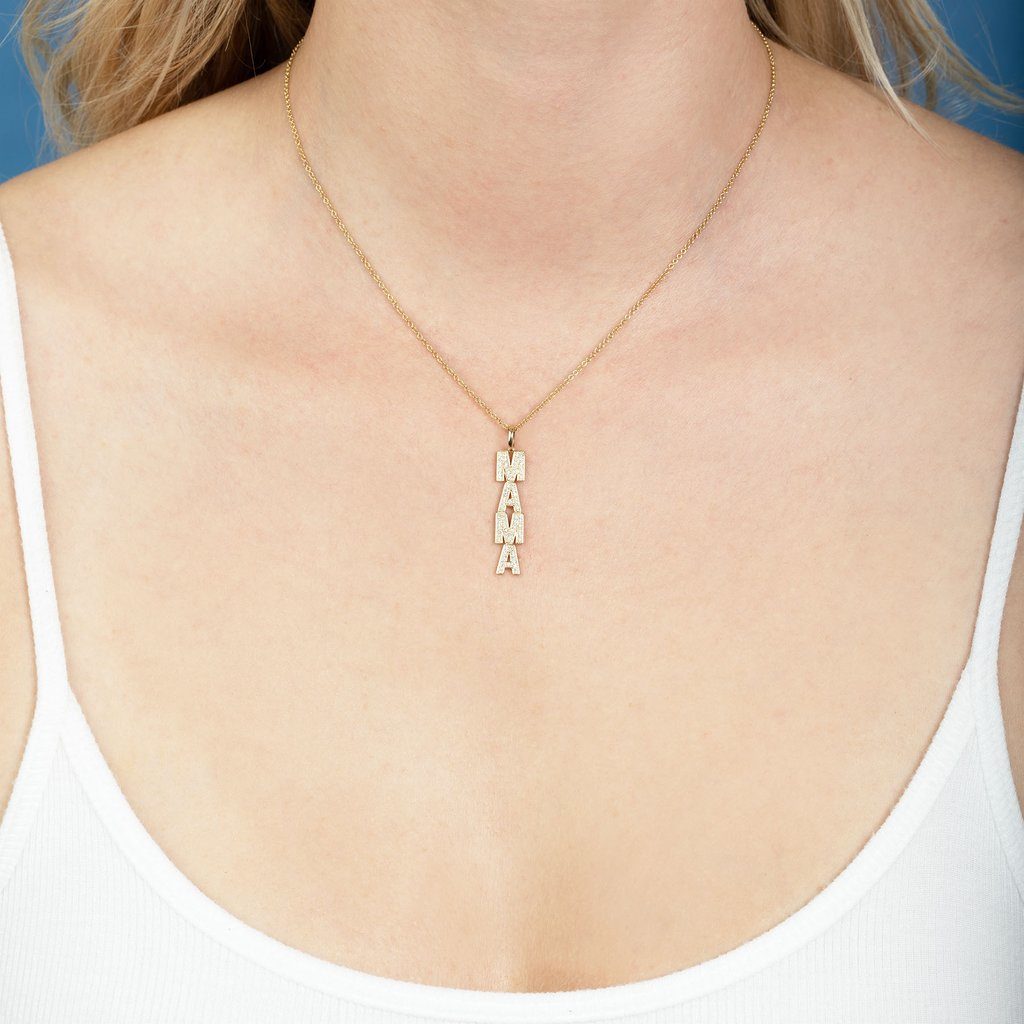 Special Mother's Day gifts from the kids: A diamond and 14k personalized necklace from The Last Line| Mother's Day Gift Guide