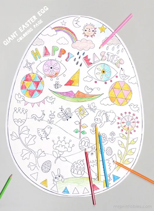 Free Easter printables: Giant Easter egg printable by Mr. Printables