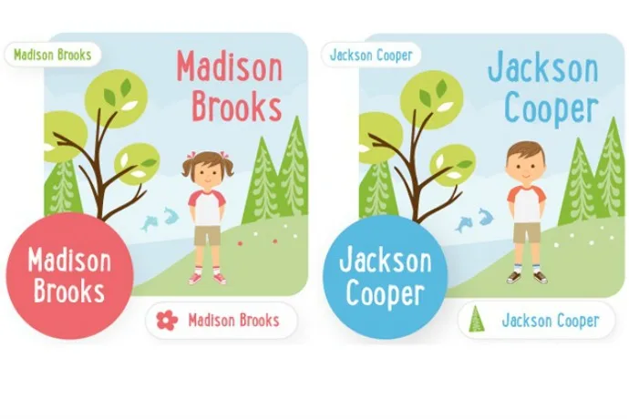 Personalized summer camp labels by Sarah + Abraham