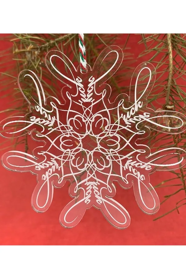 PewPew Lasercraft's Dirty Word Ornament sums up how we're feeling about 2021