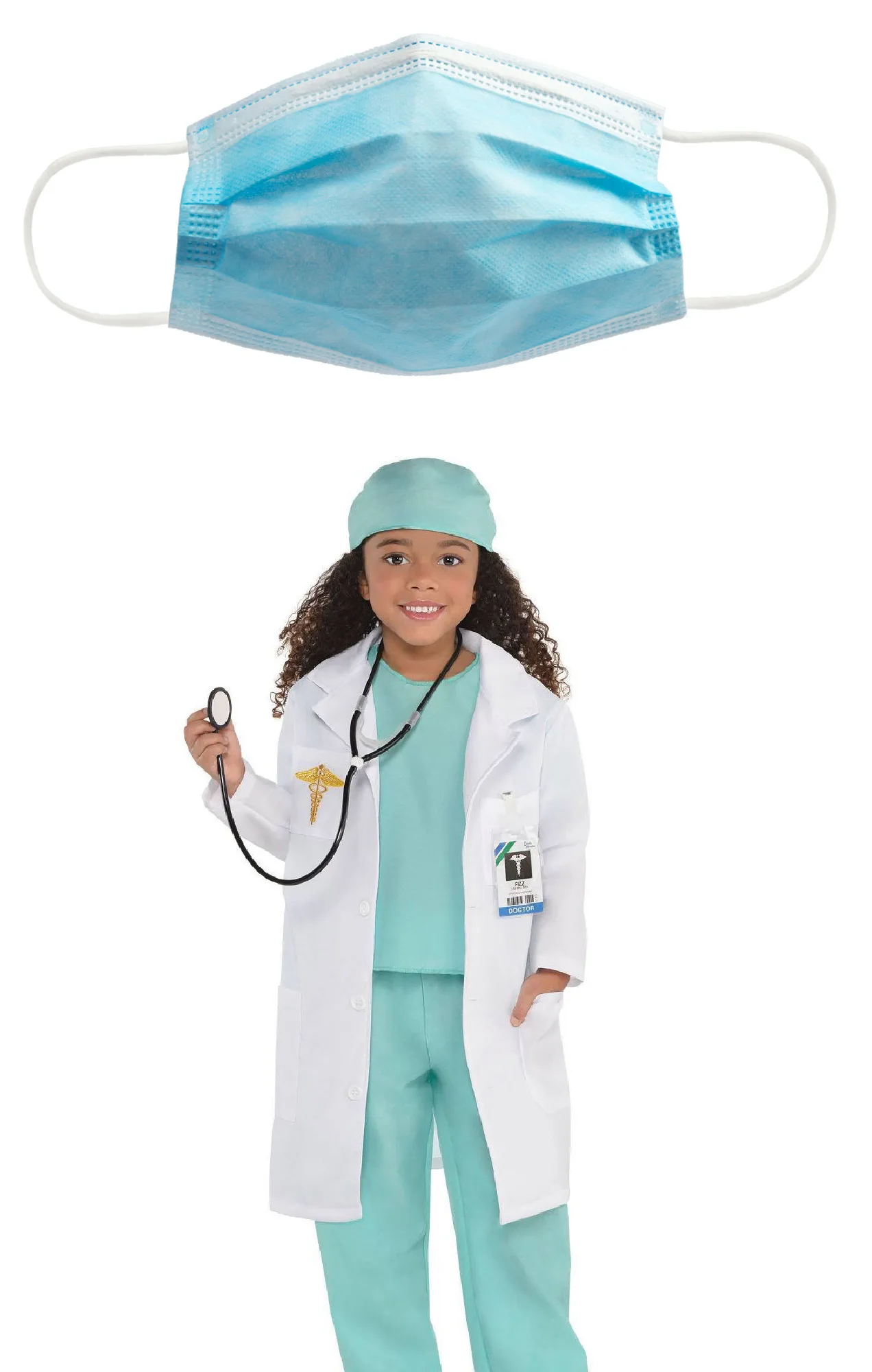 Halloween costume ideas using face masks: A healthcare hero, of course