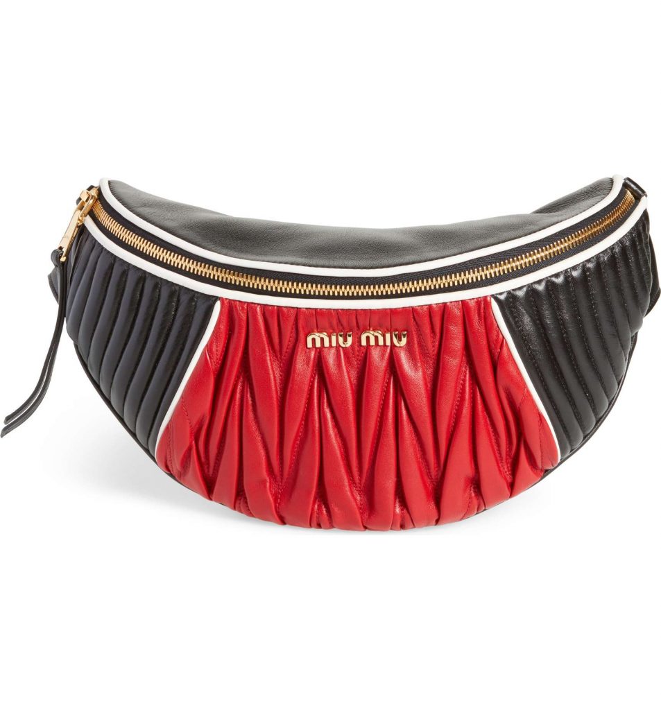 Hot belt bags for 2018: Miu Miu Rider Matelassé Leather Belt Bag. Ooh!