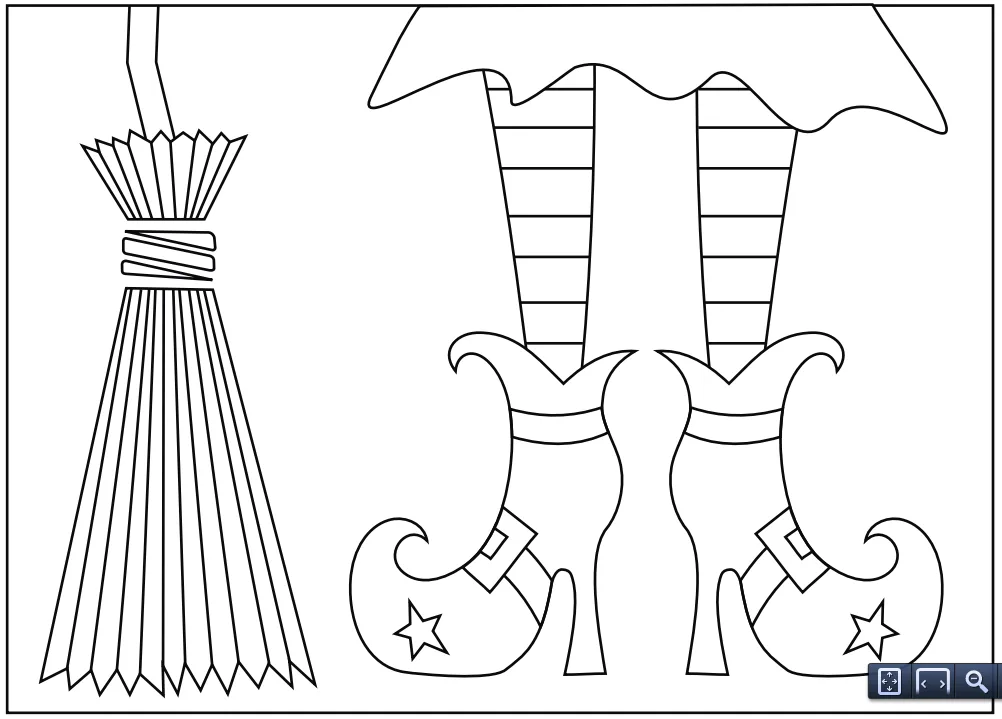 Witch shoes coloring sheet: Free printable for Halloween