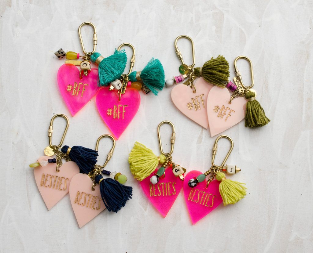 Best Friends key chain pairs to decorate backpacks for back-to-school | JillMakes on Etsy